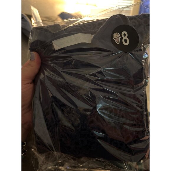 Anne Fontaine Evita Navy Blue Cotton Lace 3/4 Sleeve Blouse Embroidered Design - Picture 11 of 11